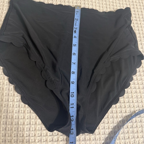 NWOT J. Crew Black Scalloped High-Waisted Bikini Bottom - Picture 6 of 9